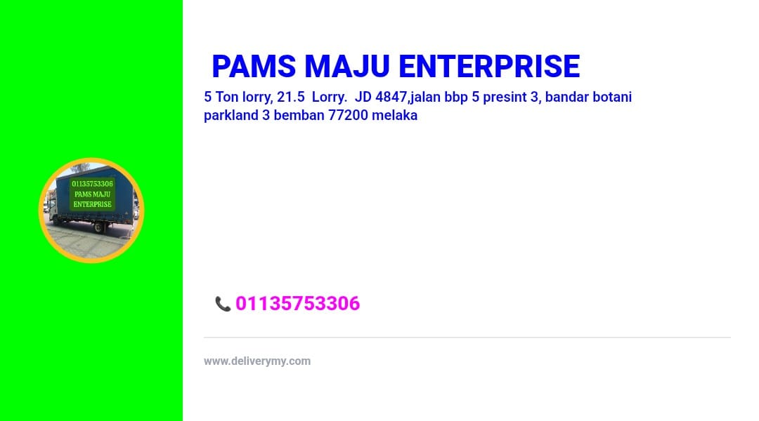 Pams masu enterprise 01135753306, 5ton side curtain lorry tirai sisi ,JD 4847,jalan bbp 5 presint 3, bandar botani parkland 3 bemban 77200 melaka